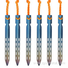 Customized High Strength Camping Titanium Hook Tent Pegs